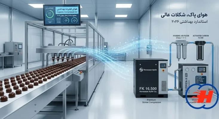 حذف قطعی روغن و رطوبت از خط هوای فشرده صنایع غذایی و تولید شکلات